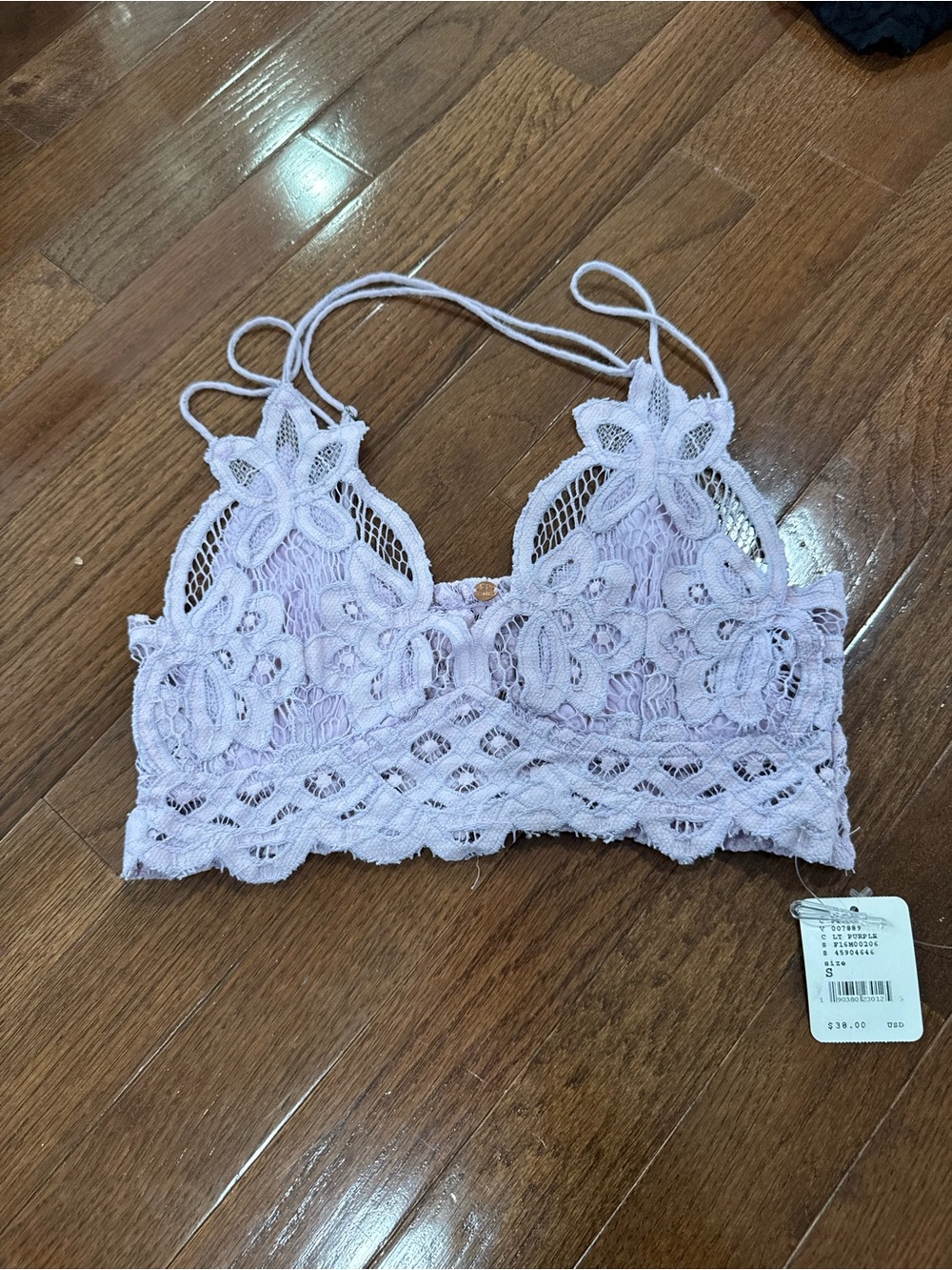 NWT Free People Lavender Floral Lace Bralette